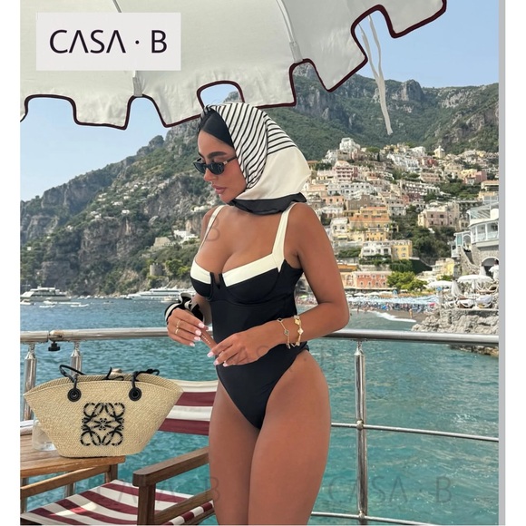 Casa B Other - CASA B💫 Monaco One Piece Underwire Swimsuit in Ivory & Black